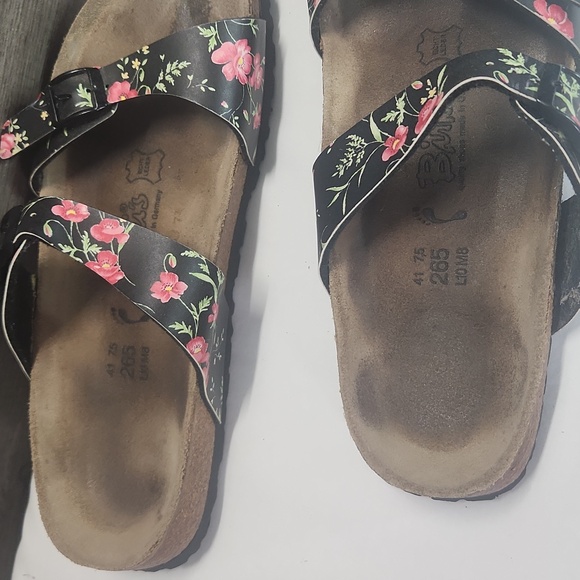 Birkenstock Floral Double Strap Sandals size 41 L10 M8 - Picture 3 of 5